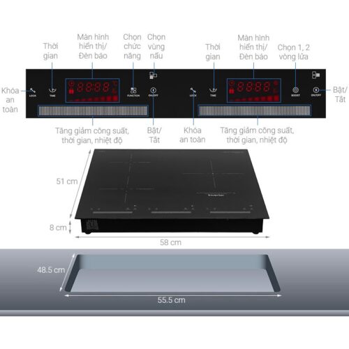 Bếp từ kết hợp hồng ngoại Junger 3 vùng nấu CEJ-300-IIF lắp âm 4 kich thuoc bep tu ket hop hong ngoai junger 3 vung nau cej 300 iif lap am