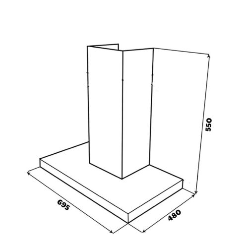Kích thước máy hút mùi áp tường Junger HRJ-701 Silver