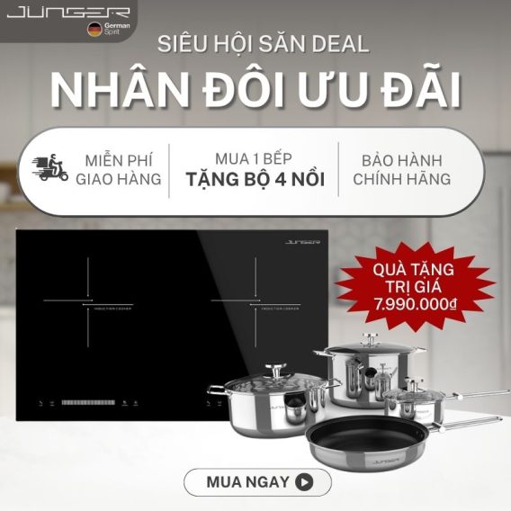 Bếp từ đôi Junger CEJ-201-II lắp âm